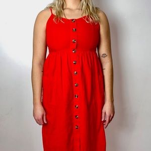 Red Summer Dress American Eagle Medium